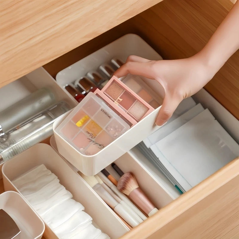 Desk Organizer Storage Box Set – Stackable Plastic Drawer Organizers (Multi-Pack)