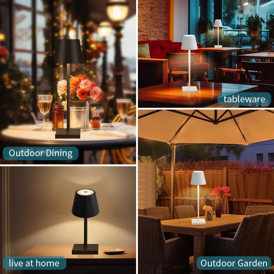 Rechargeable LED Desk Lamp – Touch Control, 3-Color Dimmable, Cordless Table Light