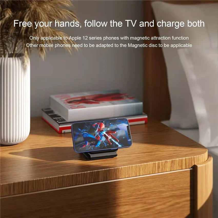 3-in-1 Foldable Magnetic Wireless Charging Station – Phone, Earbuds & Smartwatch Stand with USB-C Cable